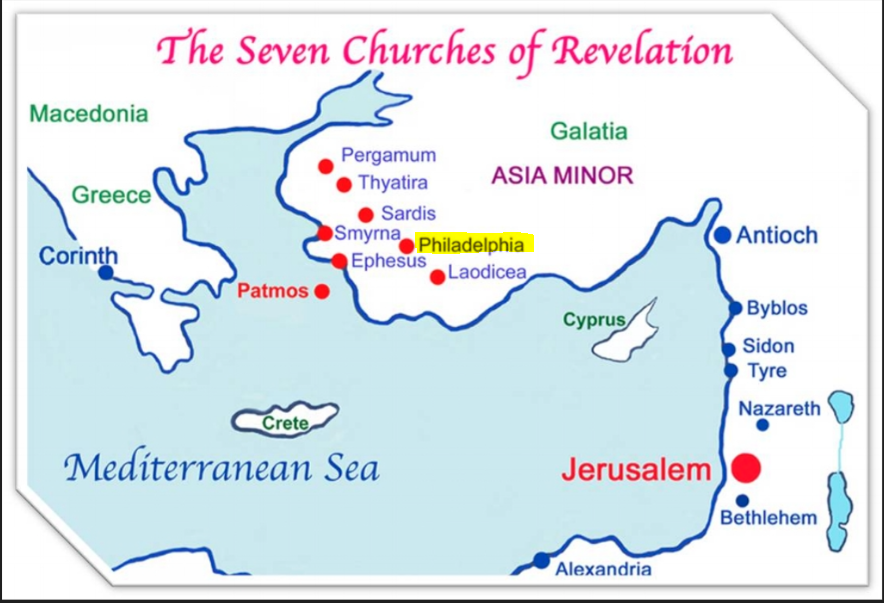 Church of Philadelphia map